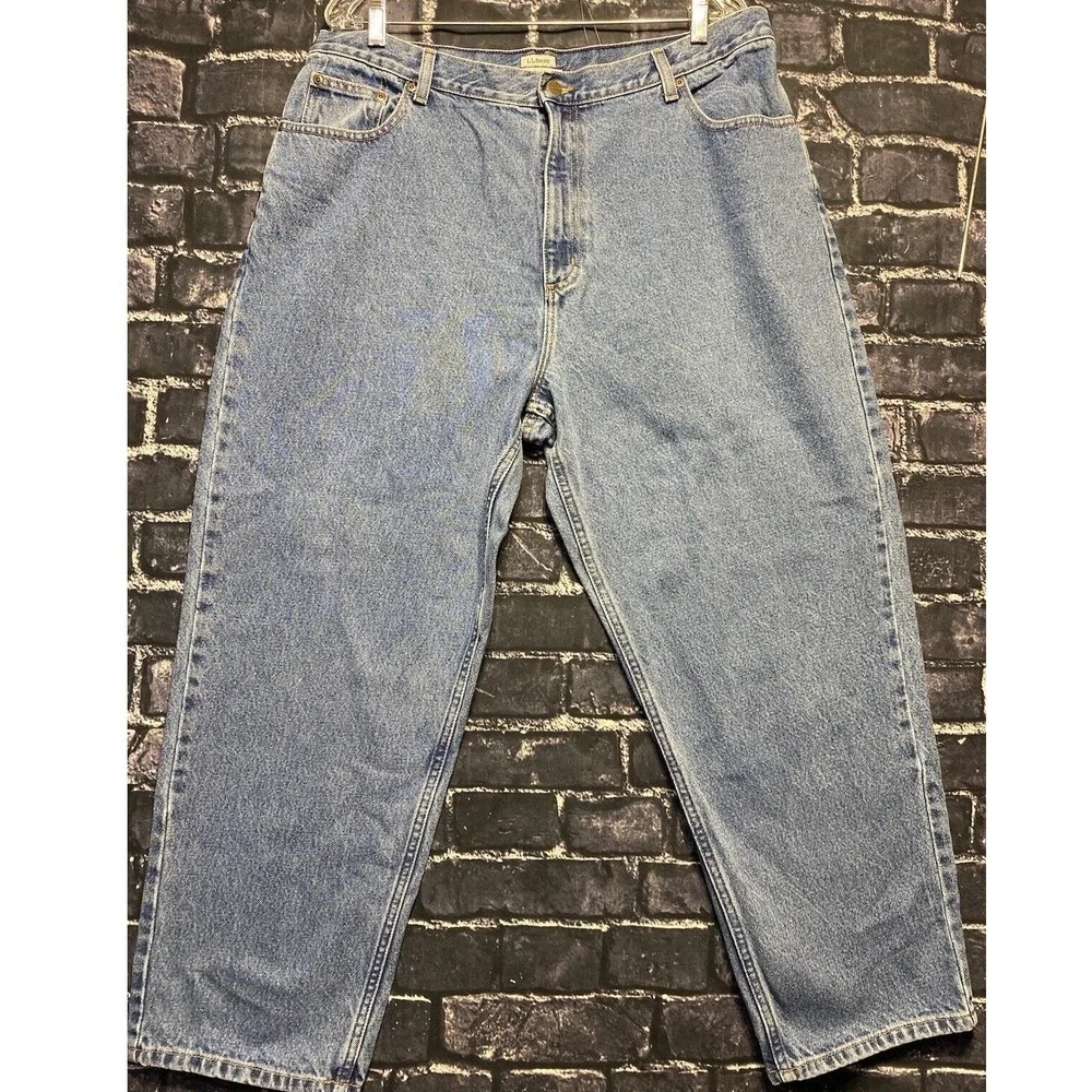LL‎ Bean Original Fit Relaxed Jeans Women 20 Pet Blue Denim High Rise Straight